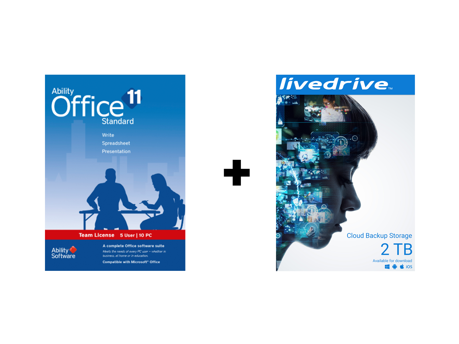 Ability Office Standard 5 PCs + Livedrive Cloud Backup Storage 2TB 10 Devices